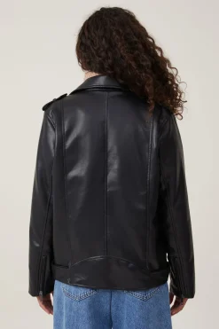 Faux Leather Biker Jacket