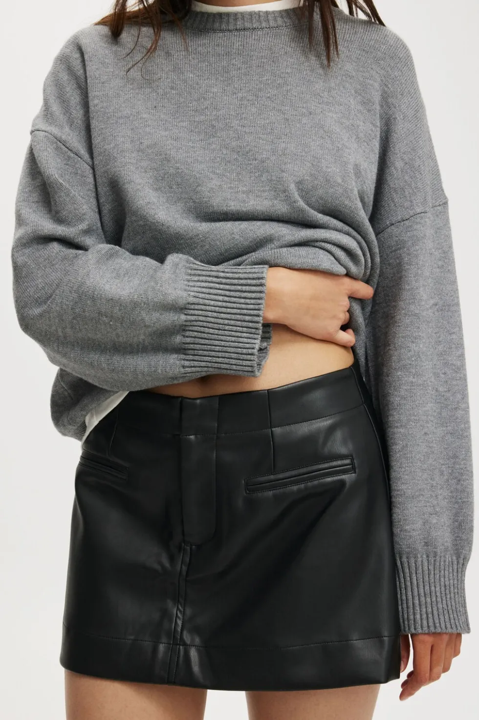 Faux Leather Mini Skirt Nth
