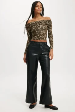 Faux Leather Wide Leg Pant