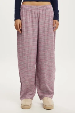 Flannel Barrel Leg Pant