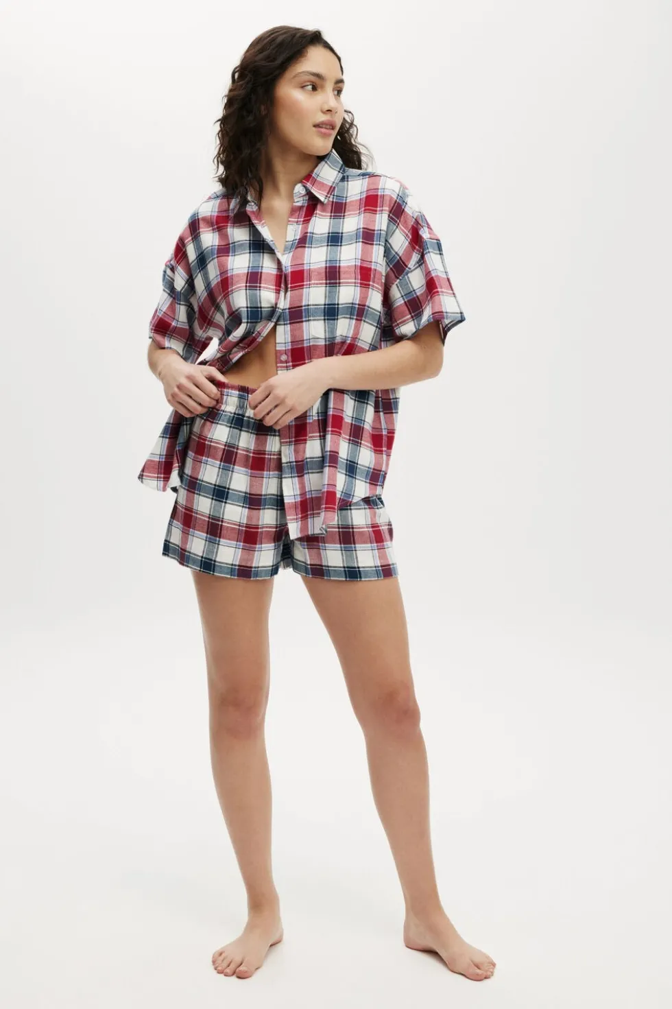 Flannel Boyfriend Short Sleeve Shirt