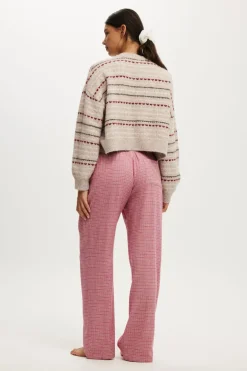 Flannel Wide Leg Pant