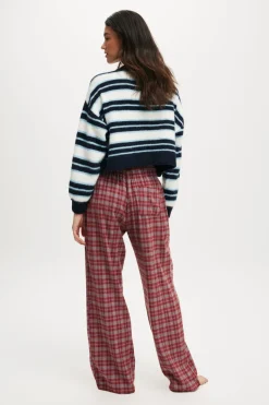 Flannel Wide Leg Pant