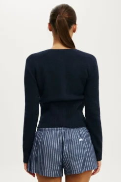 Fluffy Fitted Knit Cardi