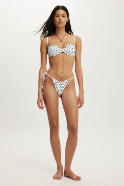 Gathered Thin Strap Balconette Bikini Top