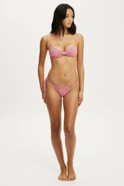 Gathered Thin Strap Balconette Bikini Top