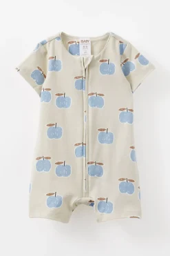 Growie Short Sleeve Zip All In One Romper
