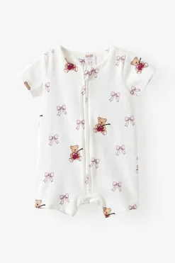 Growie Short Sleeve Zip All In One Romper