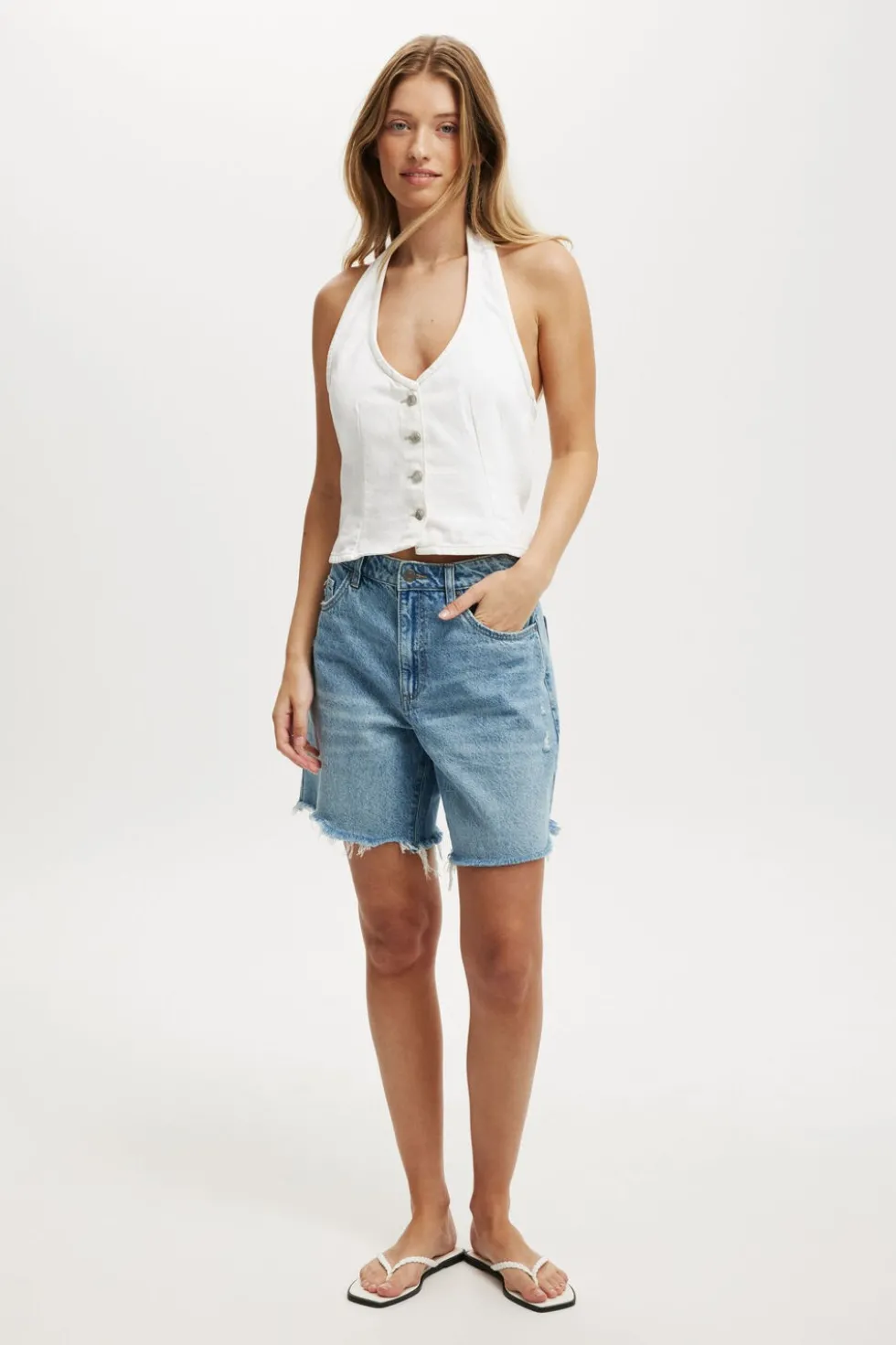 Harley Denim Halter Vest