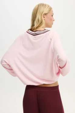Harvard Waffle V Neck Sleep Sweater