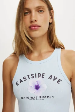High Neck Graphic Tank