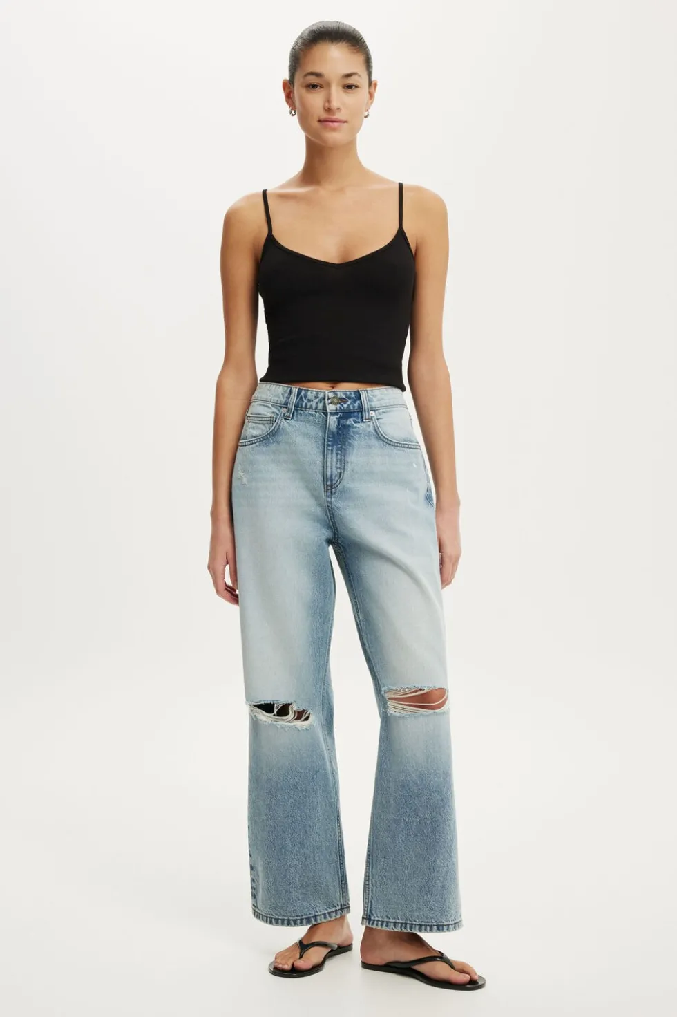 High Rise Wide Crop Jean