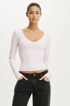 Hold Me V Neck Long Sleeve