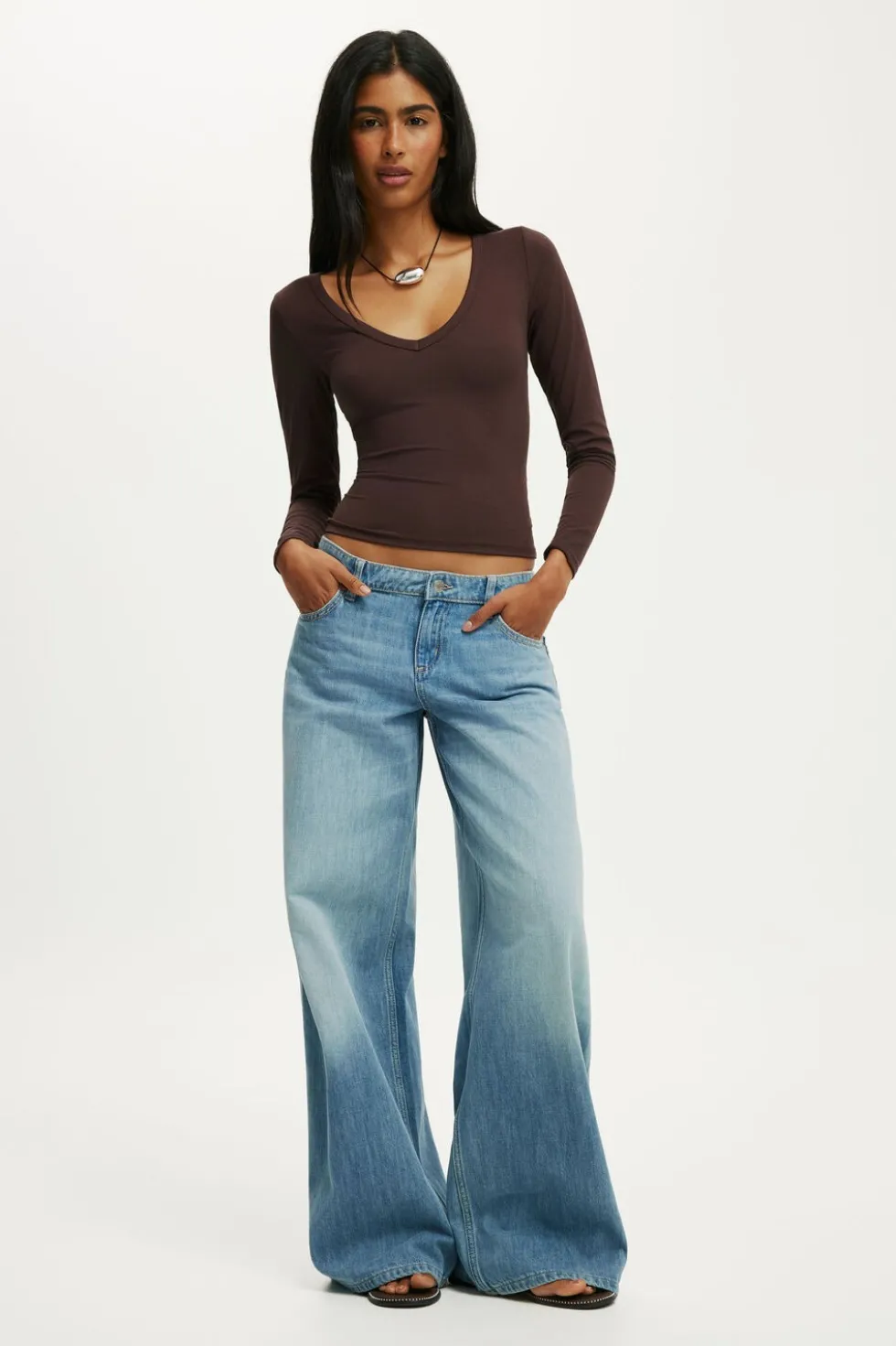 Hold Me V Neck Long Sleeve