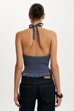 Indigo Halter Top
