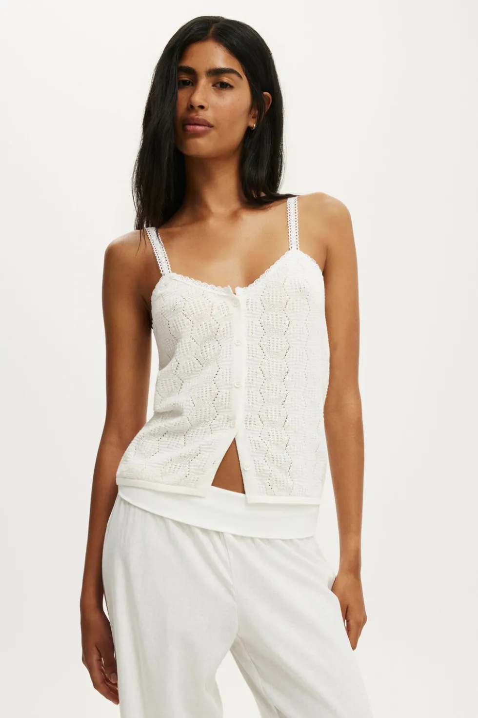 Knit Button Through Cami