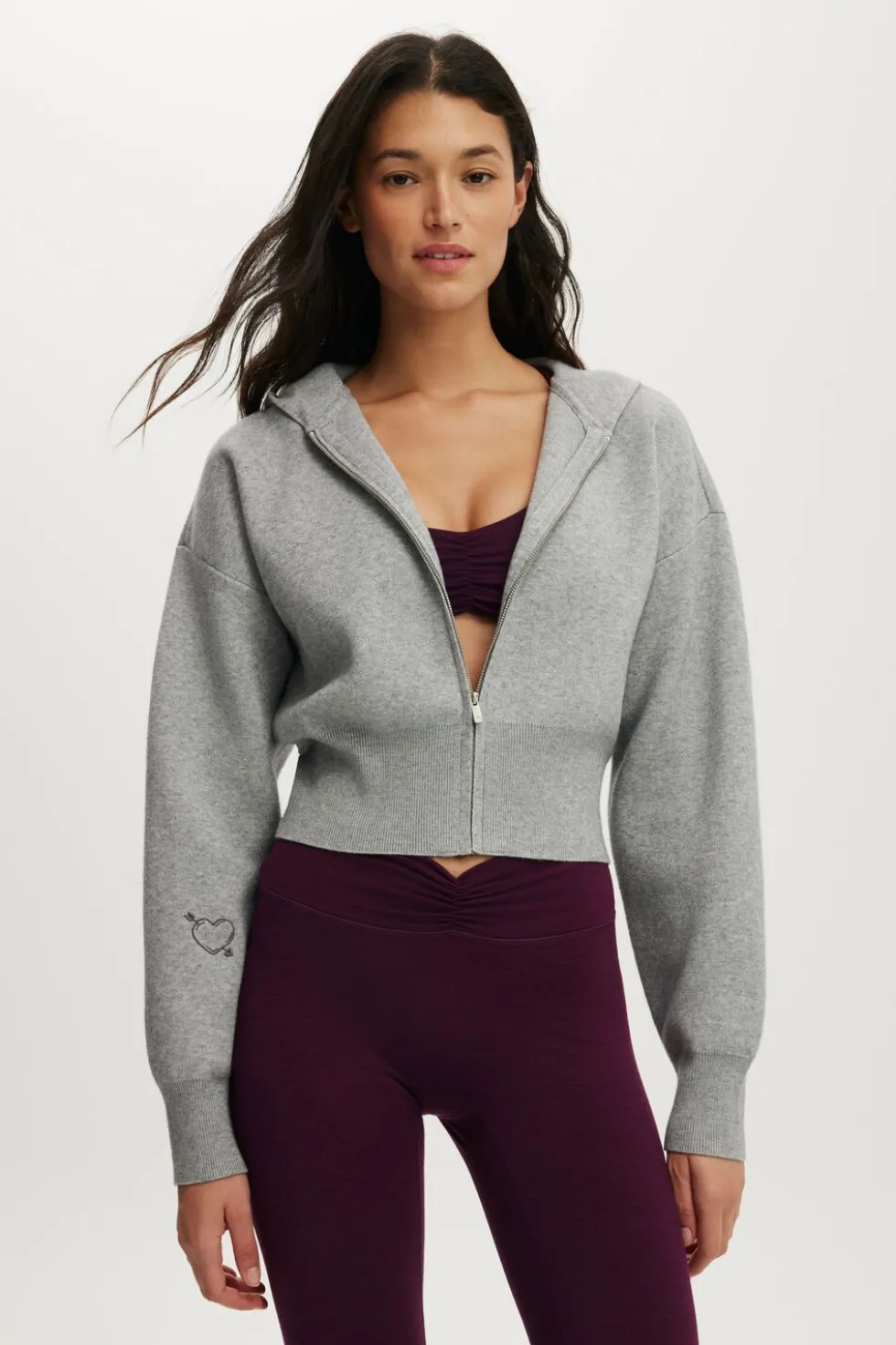 Knit Cropped Zip Through