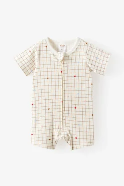 Littlie Organic Short Sleeve Zip All In One Romper
