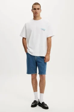 Loose Straight Denim Short