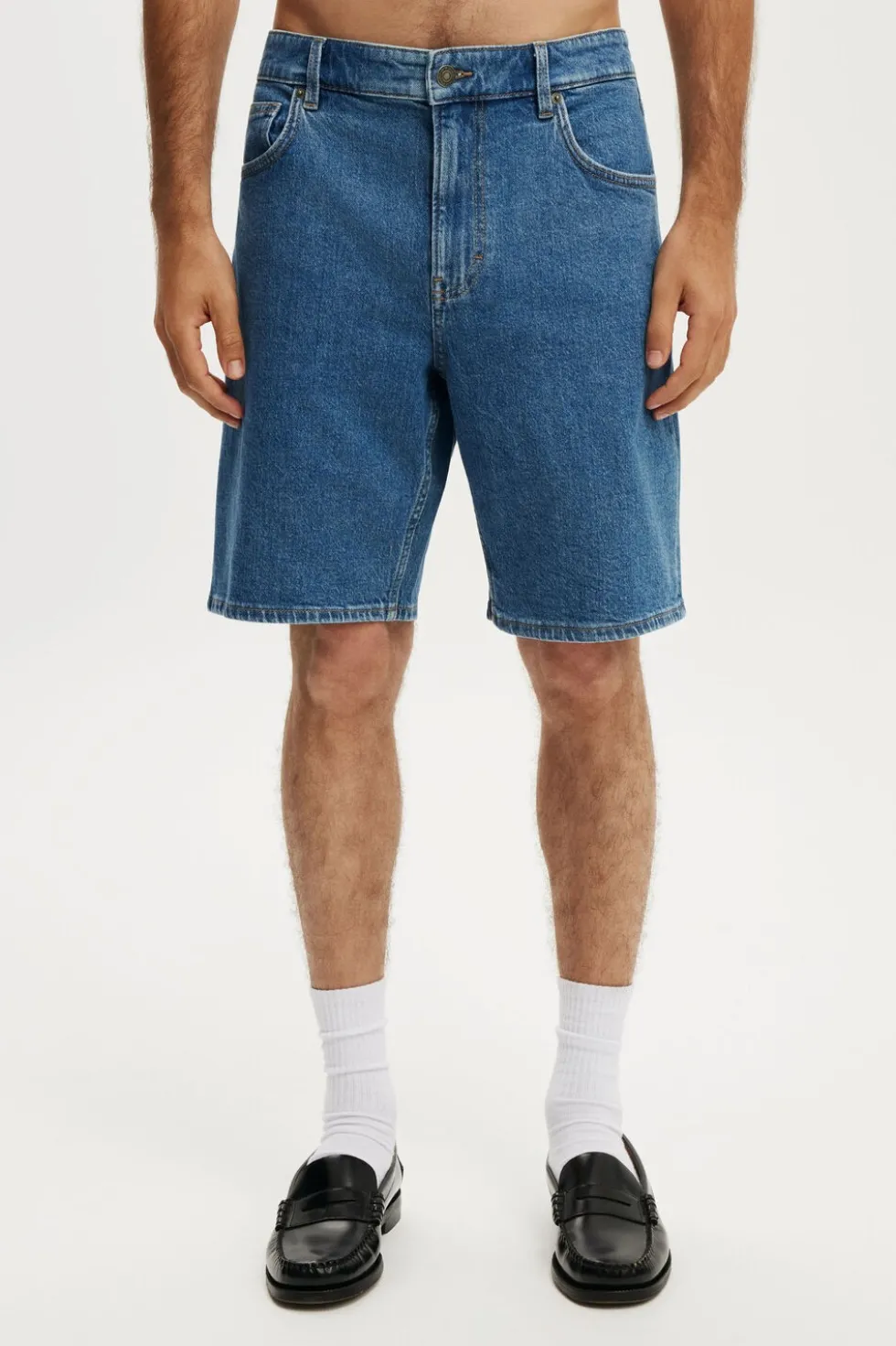Loose Straight Denim Short