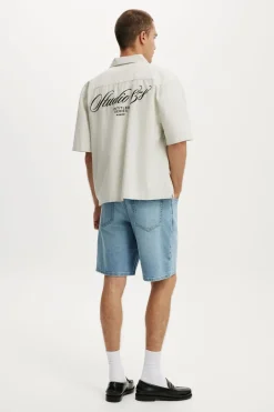 Loose Straight Denim Short