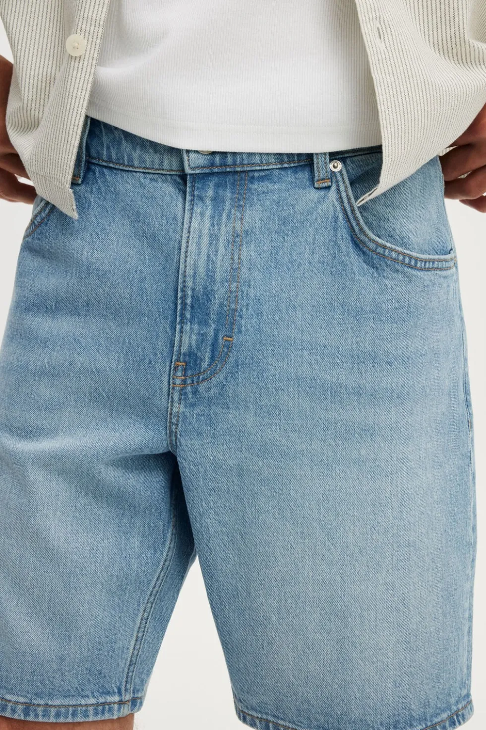 Loose Straight Denim Short