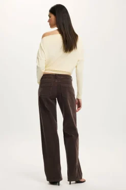 Low Rise Straight Cord Pant
