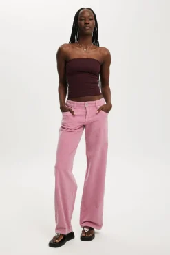 Low Rise Straight Cord Pant