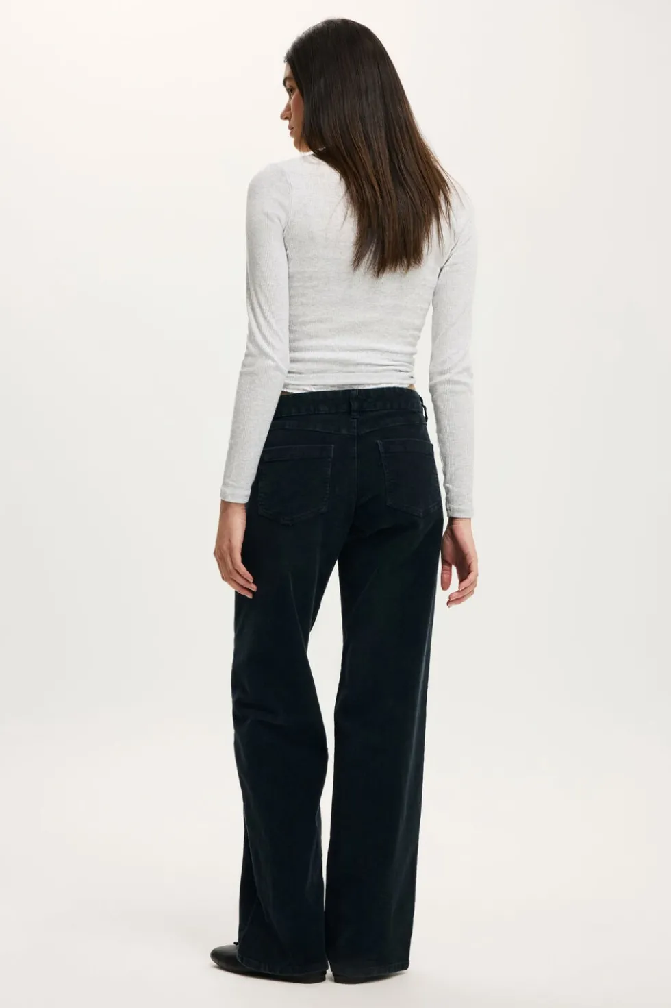 Low Rise Straight Cord Pant