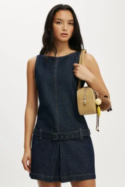 Luisa Belted Denim Mini Dress