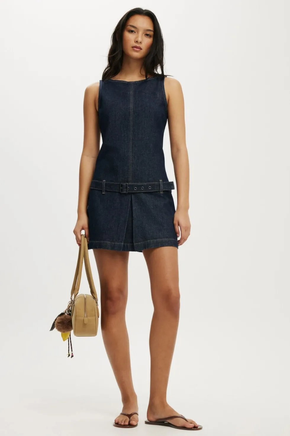 Luisa Belted Denim Mini Dress