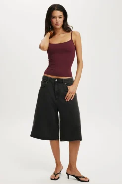 Lyocell Wide Denim Jort