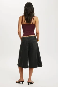 Lyocell Wide Denim Jort