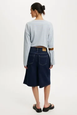 Lyocell Wide Denim Jort