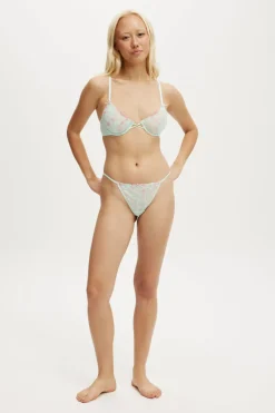 Margot Embroidered Mesh Underwire Bra