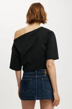 Micro Low Denim Skirt
