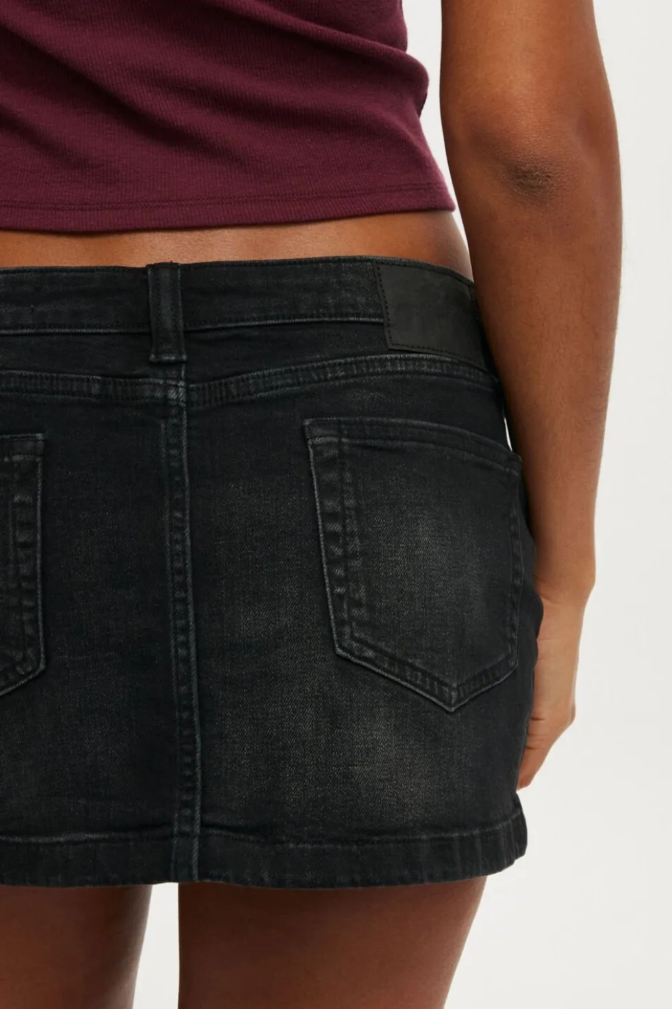 Micro Low Denim Skirt