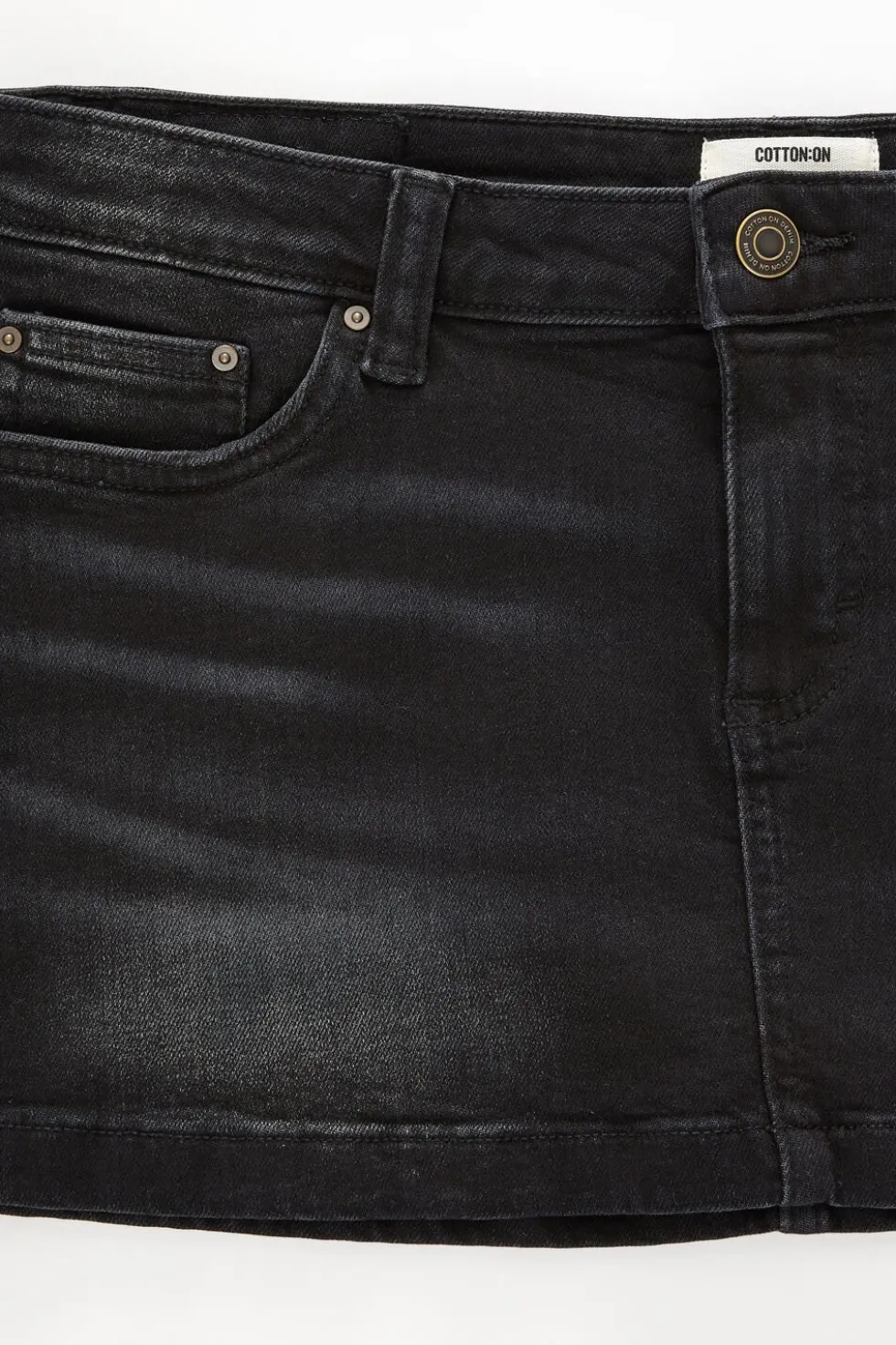 Micro Low Denim Skirt