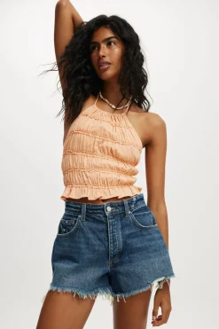 Multi Frill Detail Halter Top