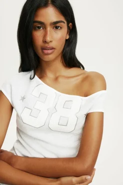 Off Shoulder Graphic Tee