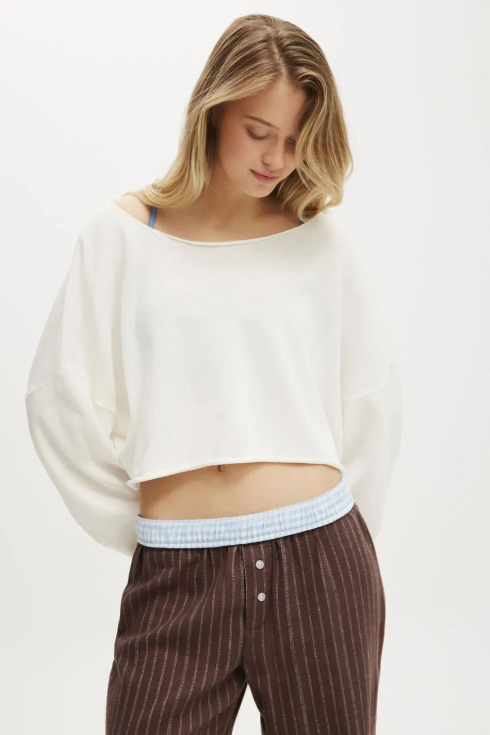 Off The Shoulder Cropped Knit