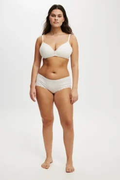 Organic Cotton Lace Boyshort Brief