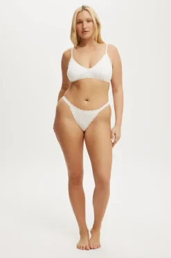 Organic Cotton Lace Thong Brief