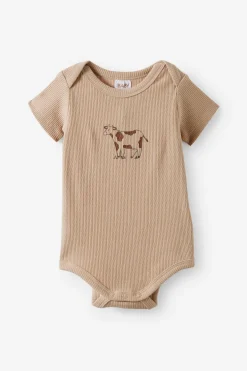 Organic Pointelle Short Sleeve Bubbysuit