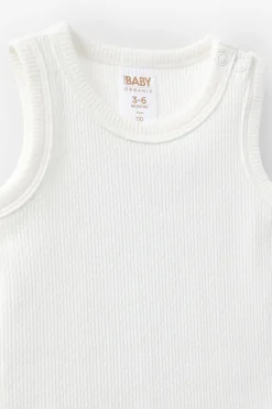 Organic Pointelle Sleeveless Bubbysuit