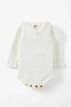 Organic Rib Knit Cross Over Tie Bubbysuit