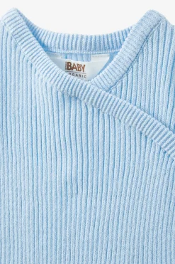Organic Rib Knit Cross Over Tie Bubbysuit