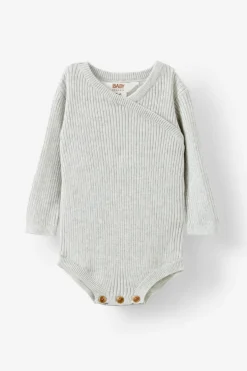 Organic Rib Knit Cross Over Tie Bubbysuit