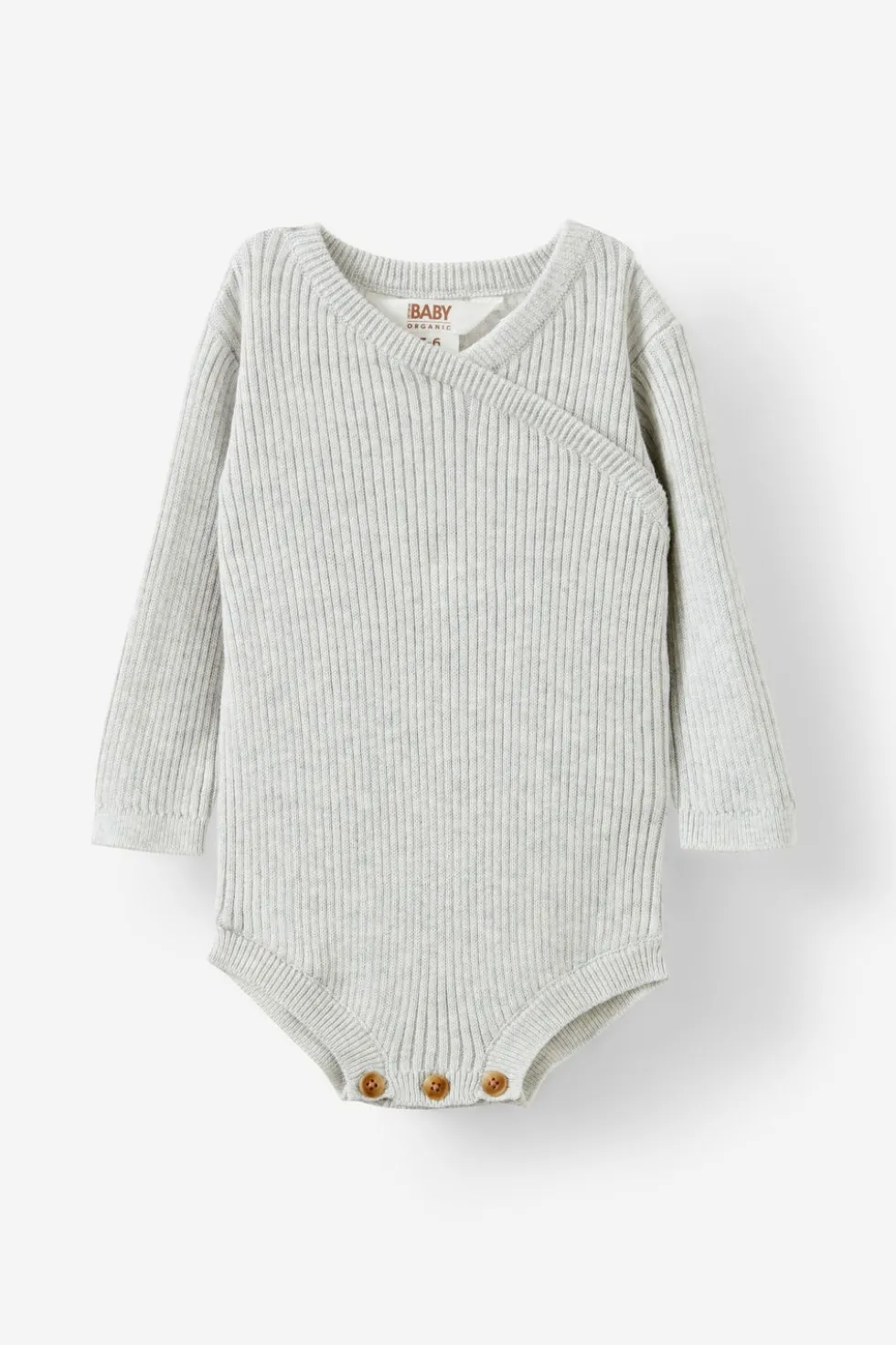 Organic Rib Knit Cross Over Tie Bubbysuit