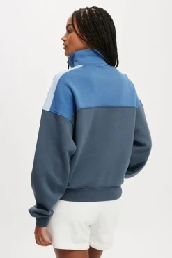 Panelled Quarter Zip Sweat